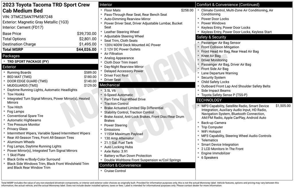 Certified 2023 Toyota Tacoma TRD Sport AWD/4WD image 33