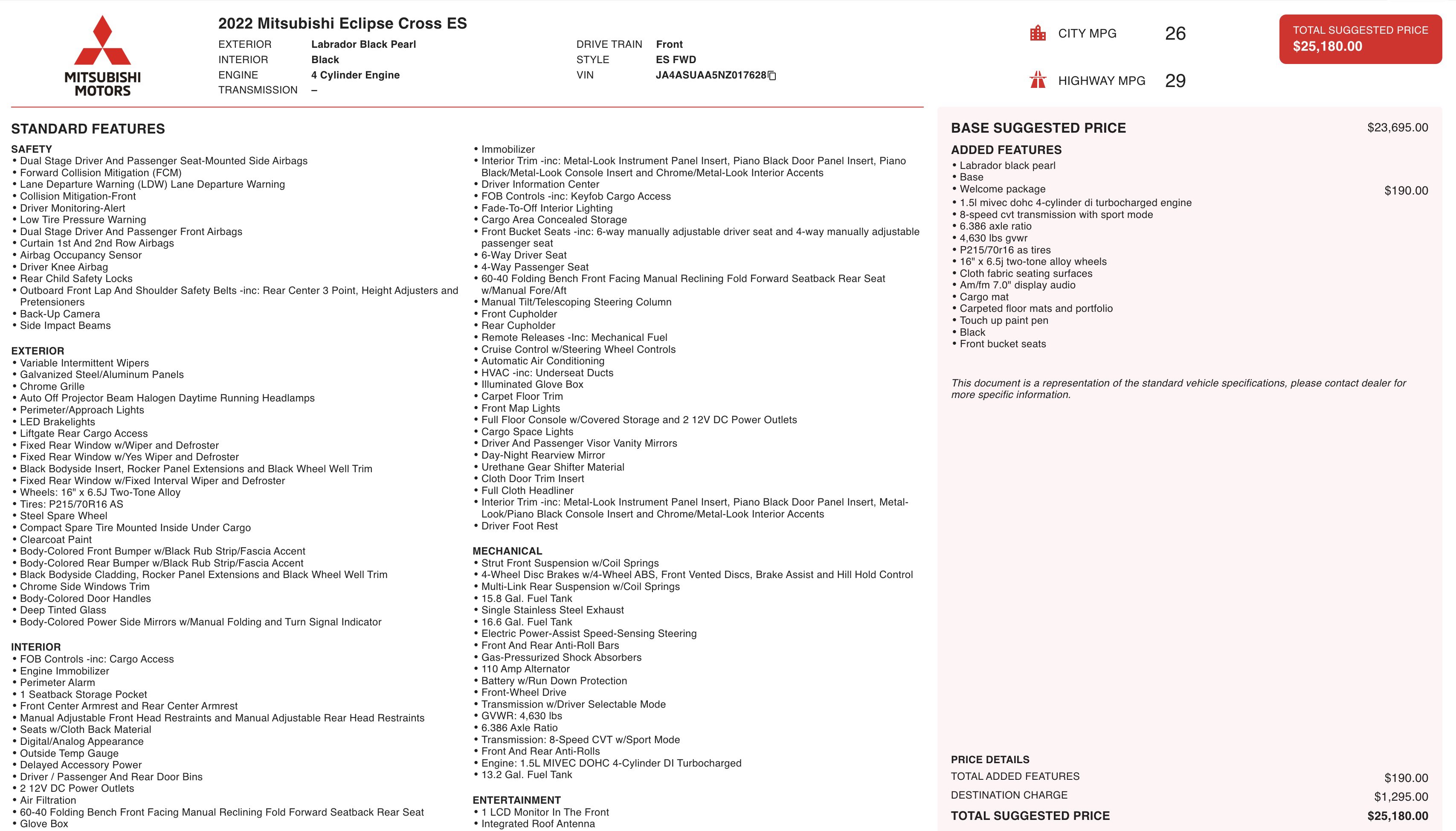 Used 2022 Mitsubishi Eclipse Cross ES image 6