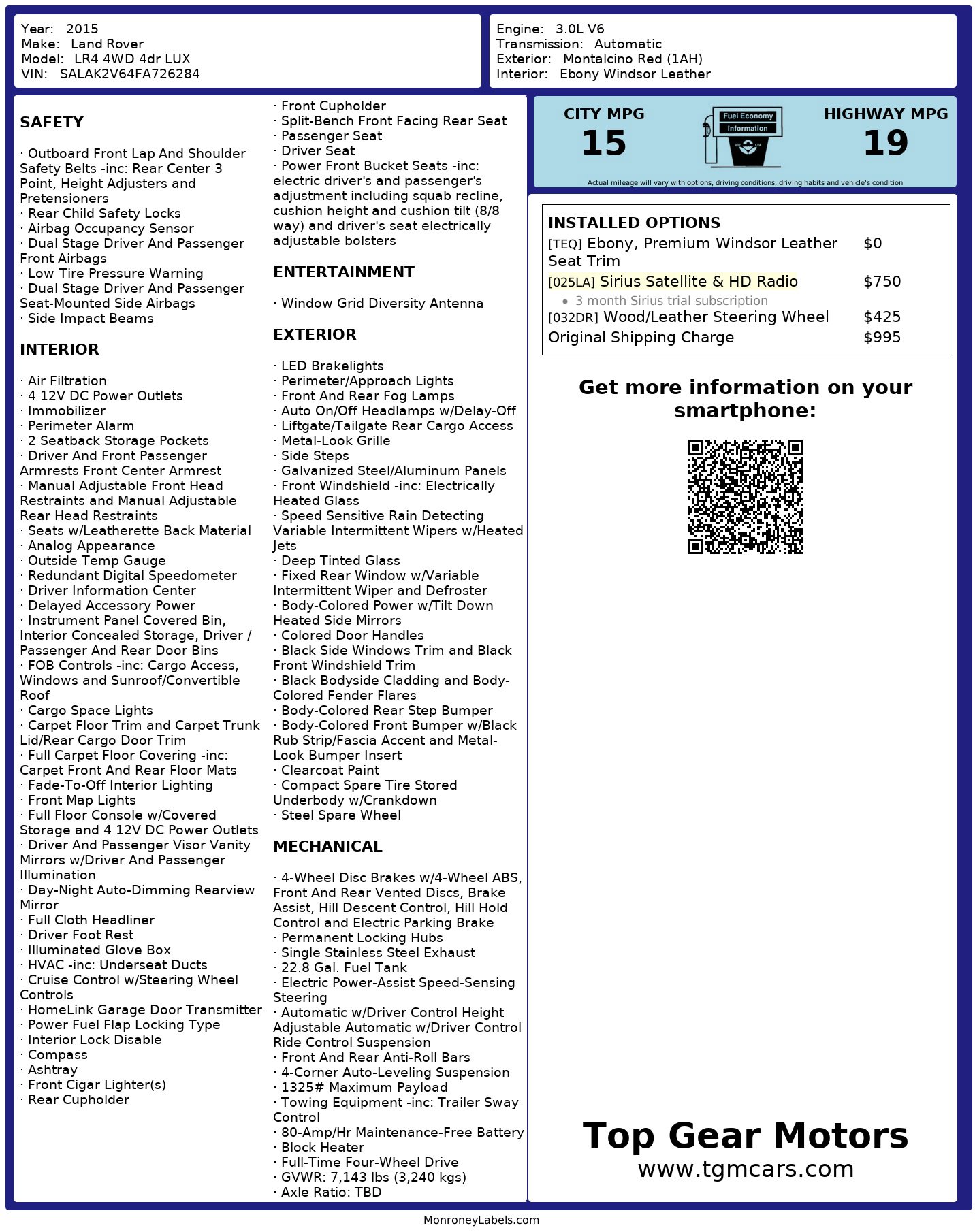 Used 2015 Land Rover LR4 HSE LUX image 6