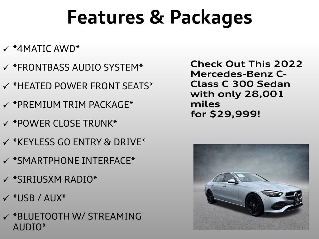 Used 2022 Mercedes-Benz C 300 4MATIC Sedan image 4