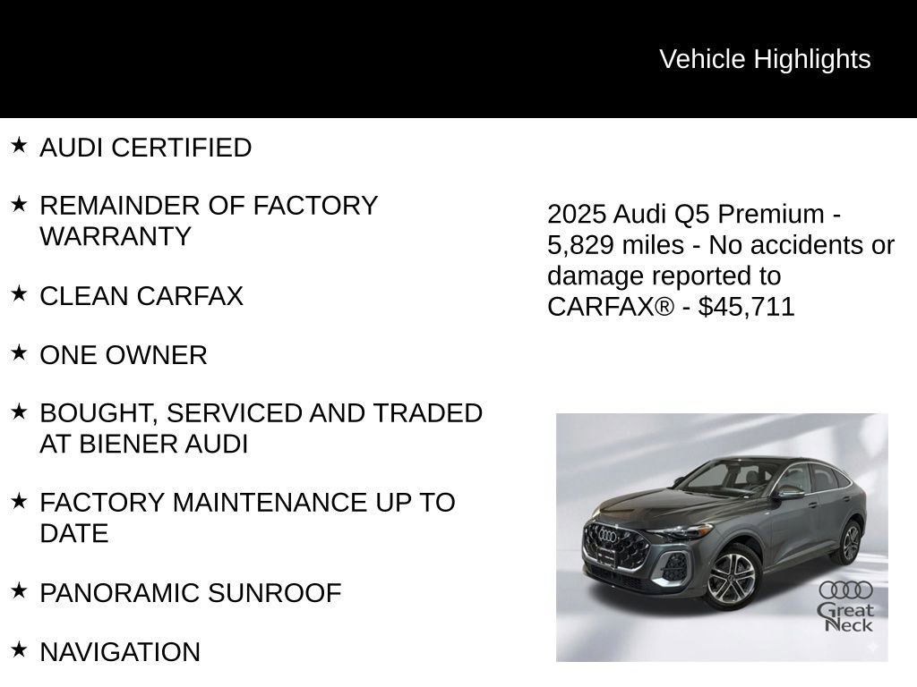Certified 2025 Audi Q5 Premium w/ Convenience Package image 10