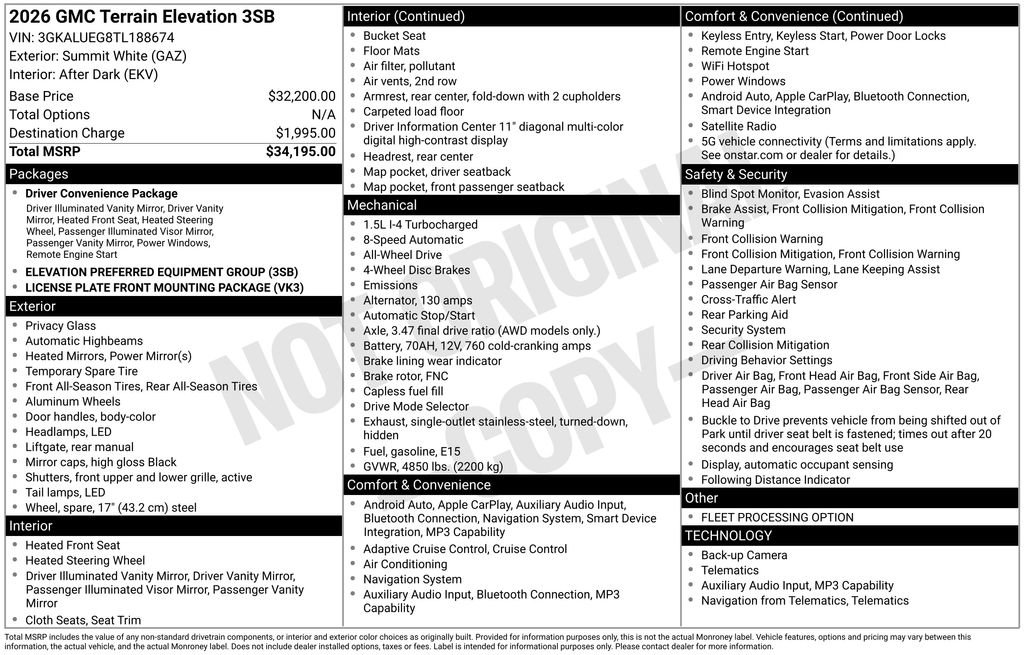 Certified 2026 GMC Terrain Elevation AWD/4WD image 4