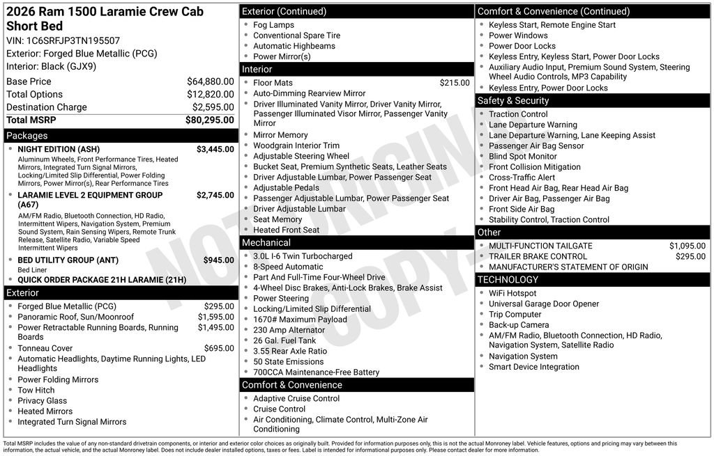 New 2026 RAM 1500 Laramie w/ Night Edition AWD/4WD image 9
