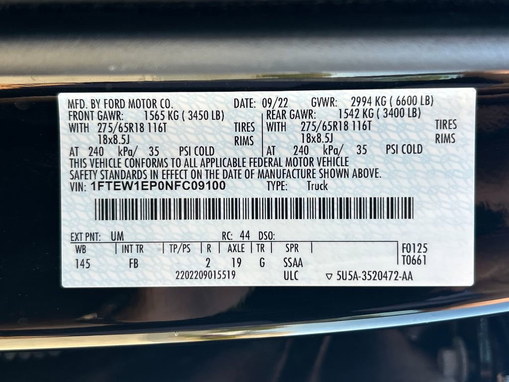 Used 2022 Ford F150 XLT w/ Equipment Group 302A High AWD/4WD image 28