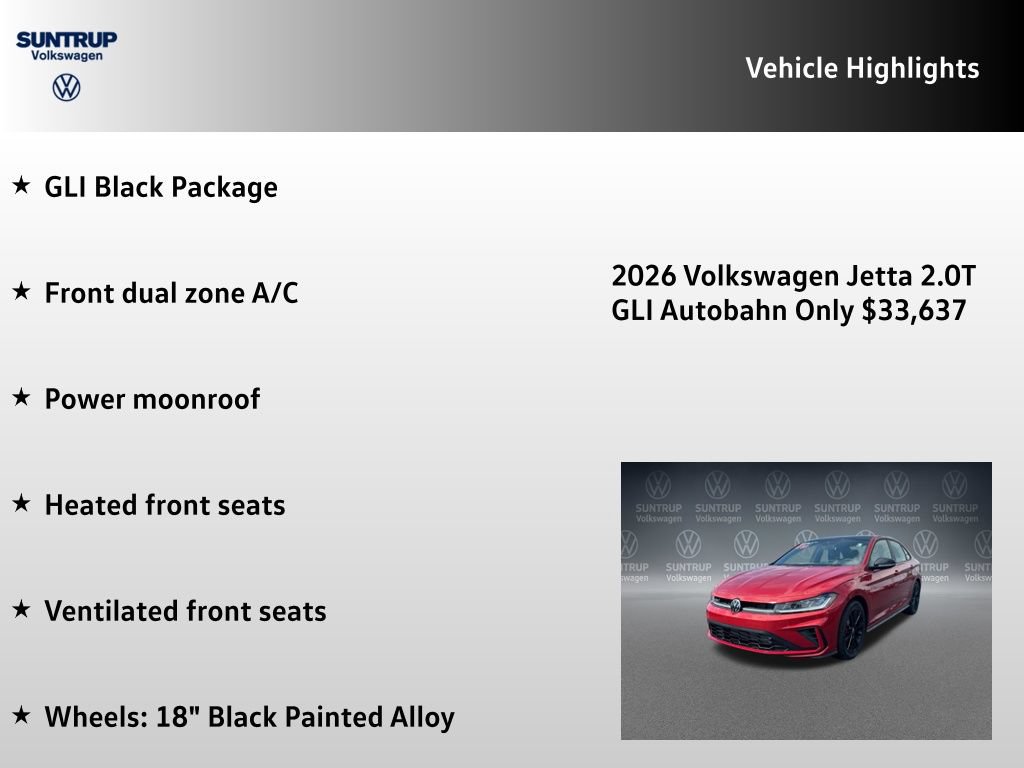 New 2026 Volkswagen Jetta GLI Autobahn FWD image 7