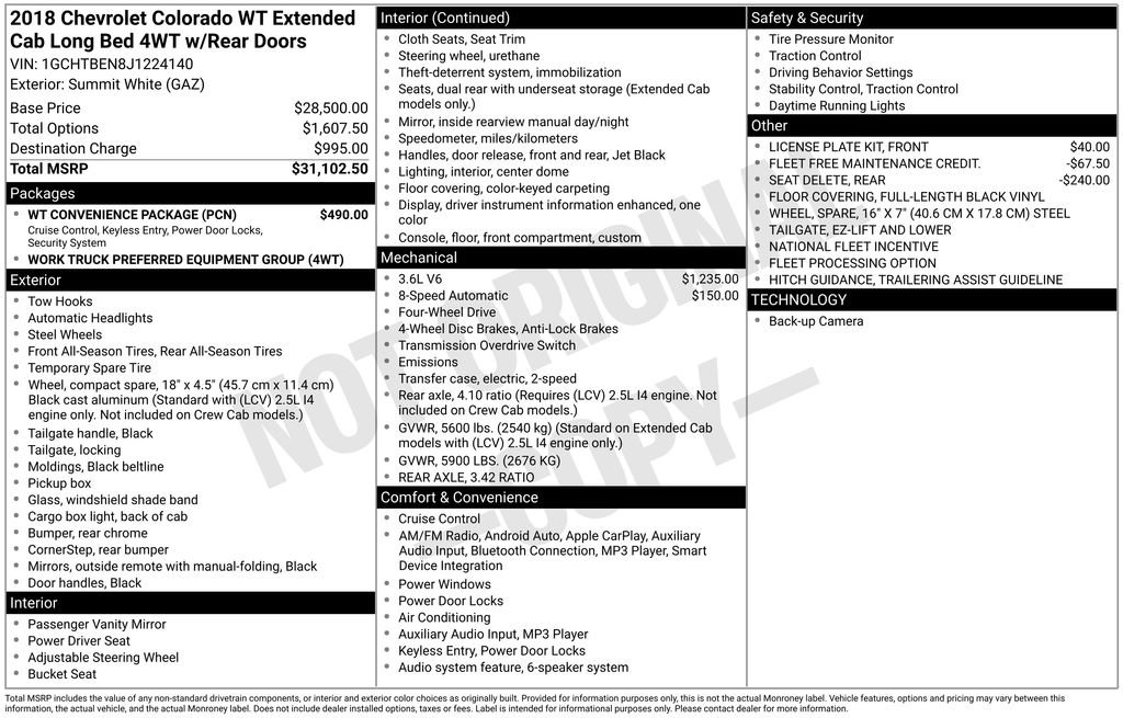 Used 2018 Chevrolet Colorado W/T w/ WT Convenience Package image 3