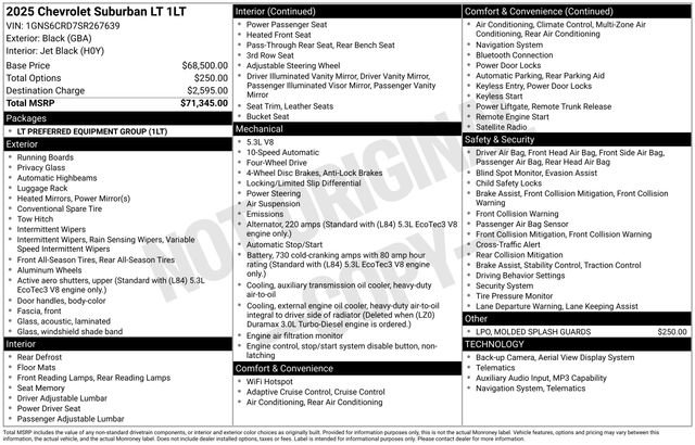 Certified 2025 Chevrolet Suburban LT AWD/4WD image 34