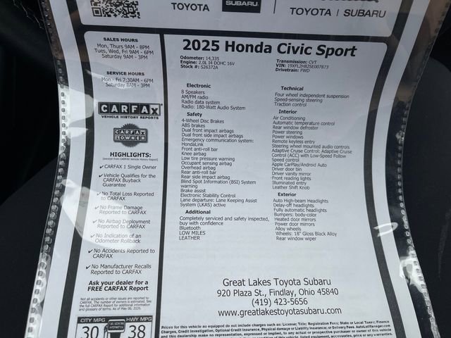 Used 2025 Honda Civic Sport image 27