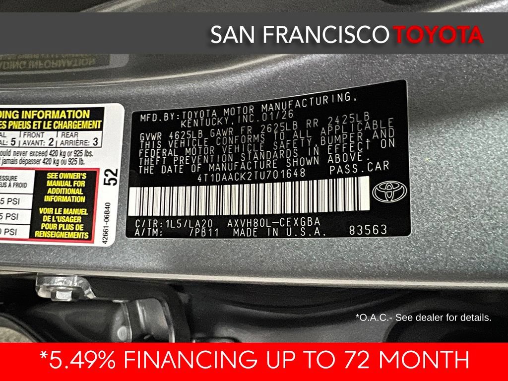 Certified 2026 Toyota Camry XLE FWD image 39