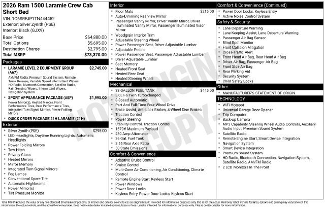 New 2026 RAM 1500 Laramie AWD/4WD image 7
