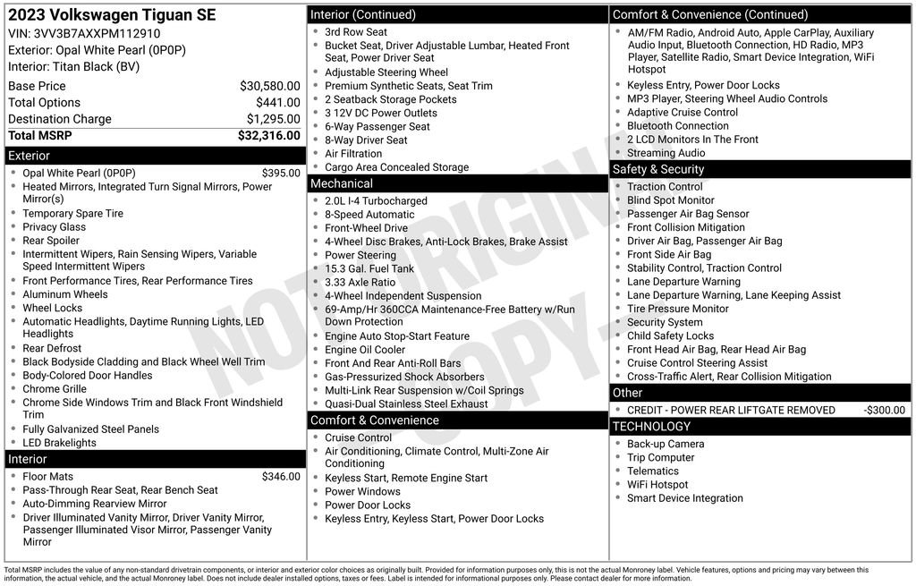 Used 2023 Volkswagen Tiguan SE image 17
