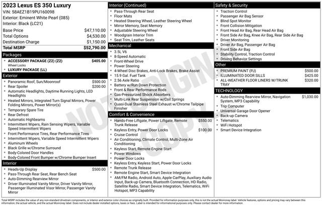 Certified 2023 Lexus ES 350 w/ Accessory Package (Z2) FWD image 39