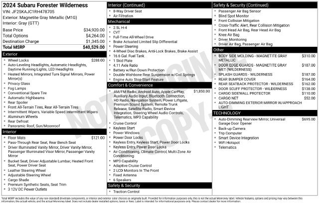 Used 2024 Subaru Forester Wilderness AWD/4WD image 4