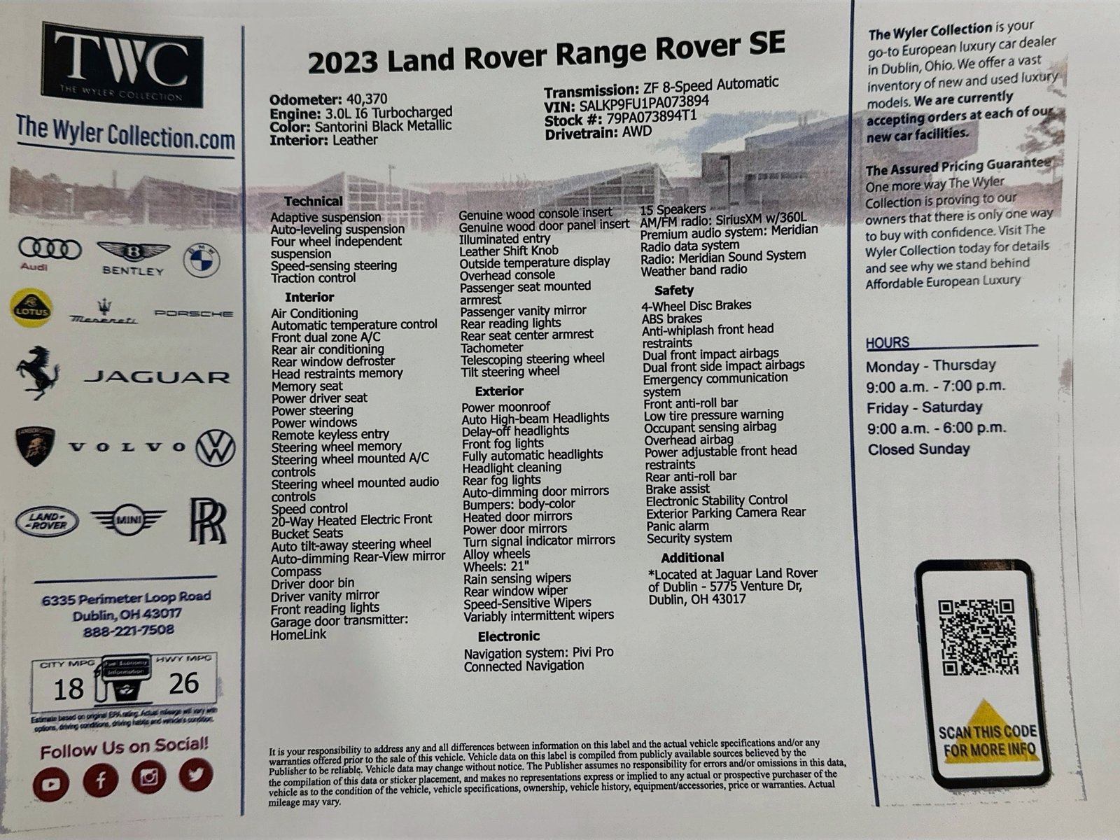 Used 2023 Land Rover Range Rover SE AWD/4WD image 49
