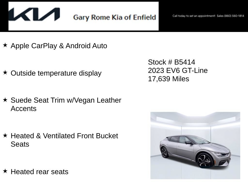 Certified 2023 Kia EV6 GT-Line w/ GT-Line Suede Seat Package AWD/4WD image 30