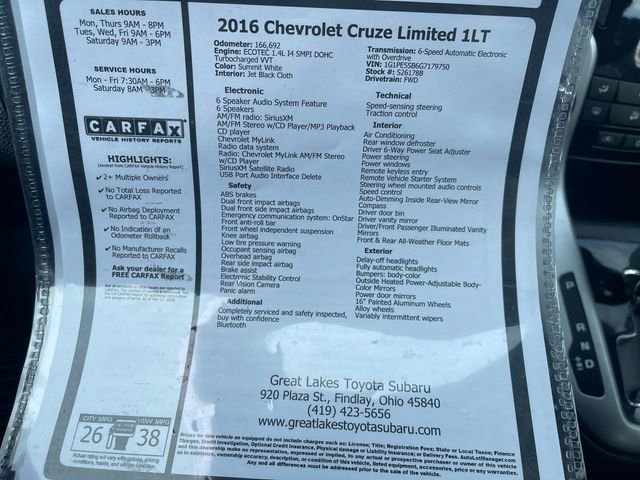 Used 2016 Chevrolet Cruze LT image 27