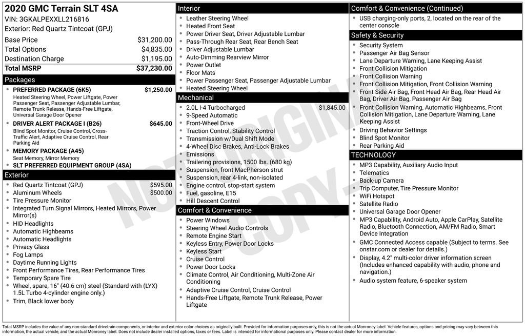 Used 2020 GMC Terrain SLT w/ Preferred Package FWD image 5
