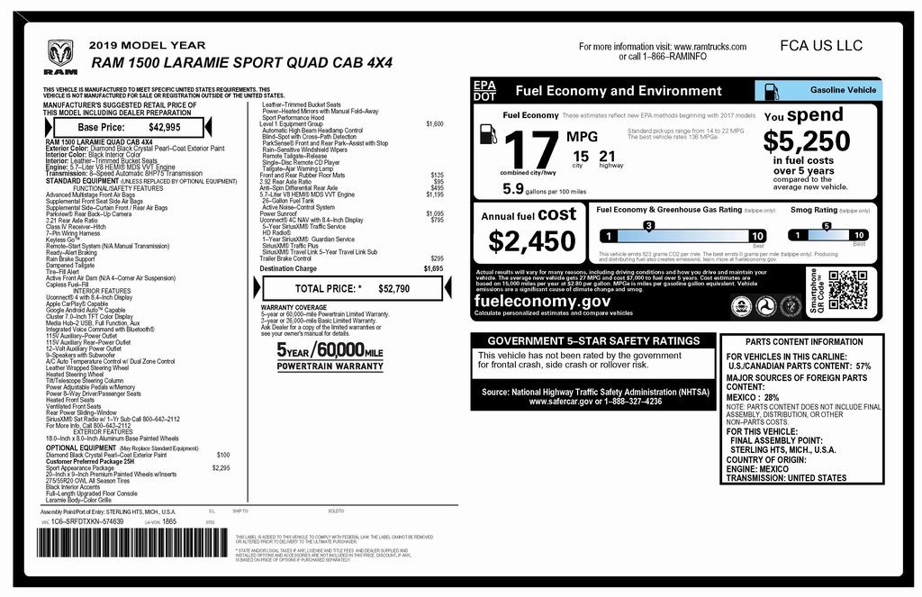 Used 2019 RAM 1500 Laramie w/ Sport Appearance Package image 4