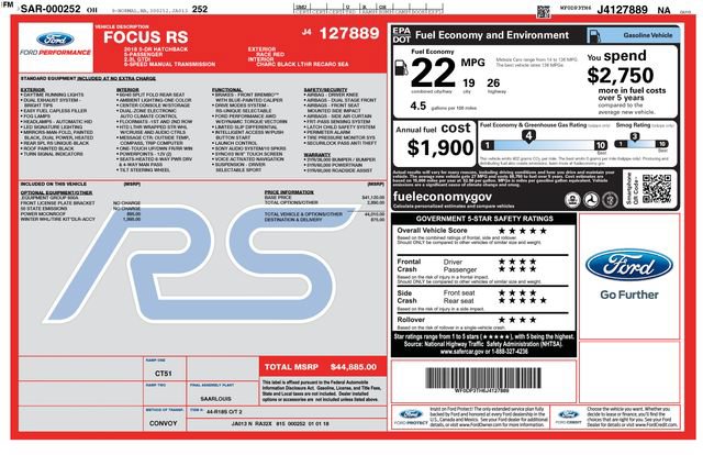 Used 2018 Ford Focus RS AWD/4WD image 2