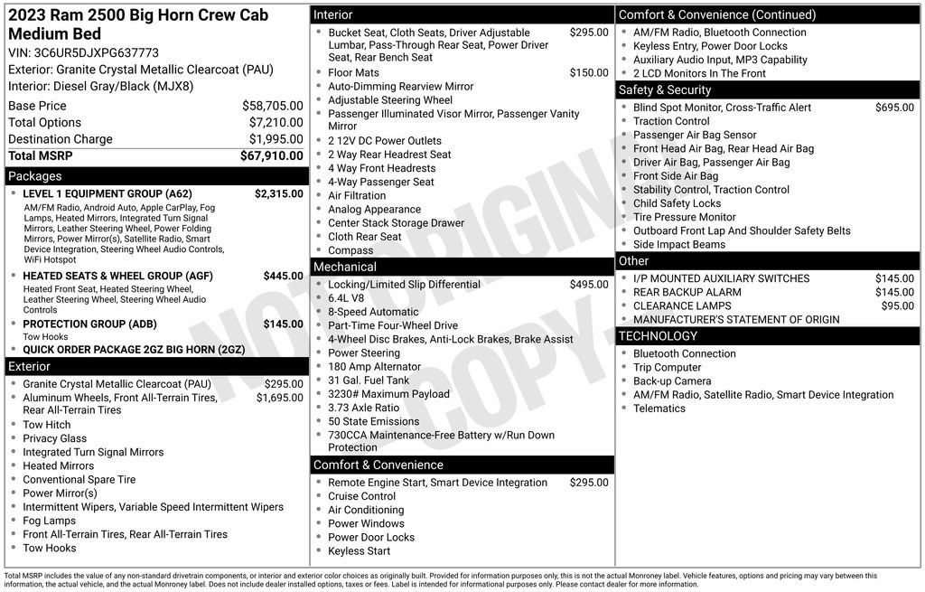 Used 2023 RAM 2500 Big Horn w/ Level 1 Equipment Group image 13