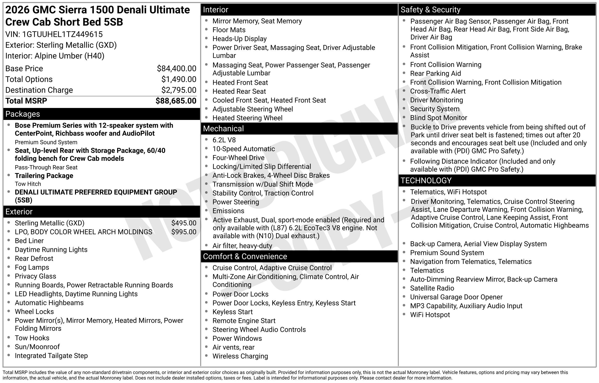 New 2026 GMC Sierra 1500 Denali Ultimate