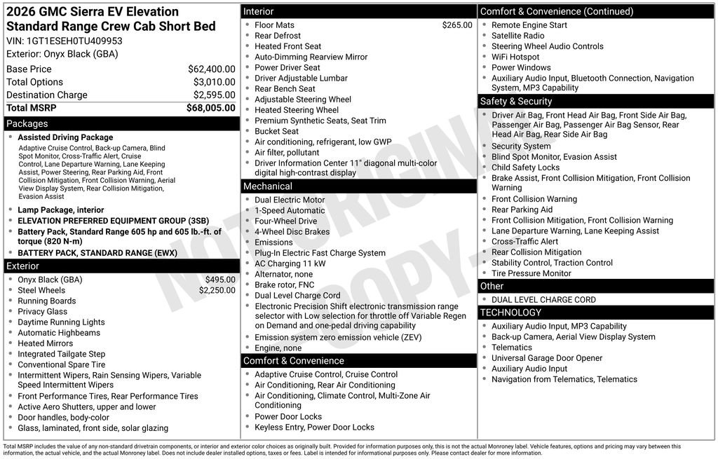 New 2026 GMC Sierra EV Elevation AWD/4WD image 31