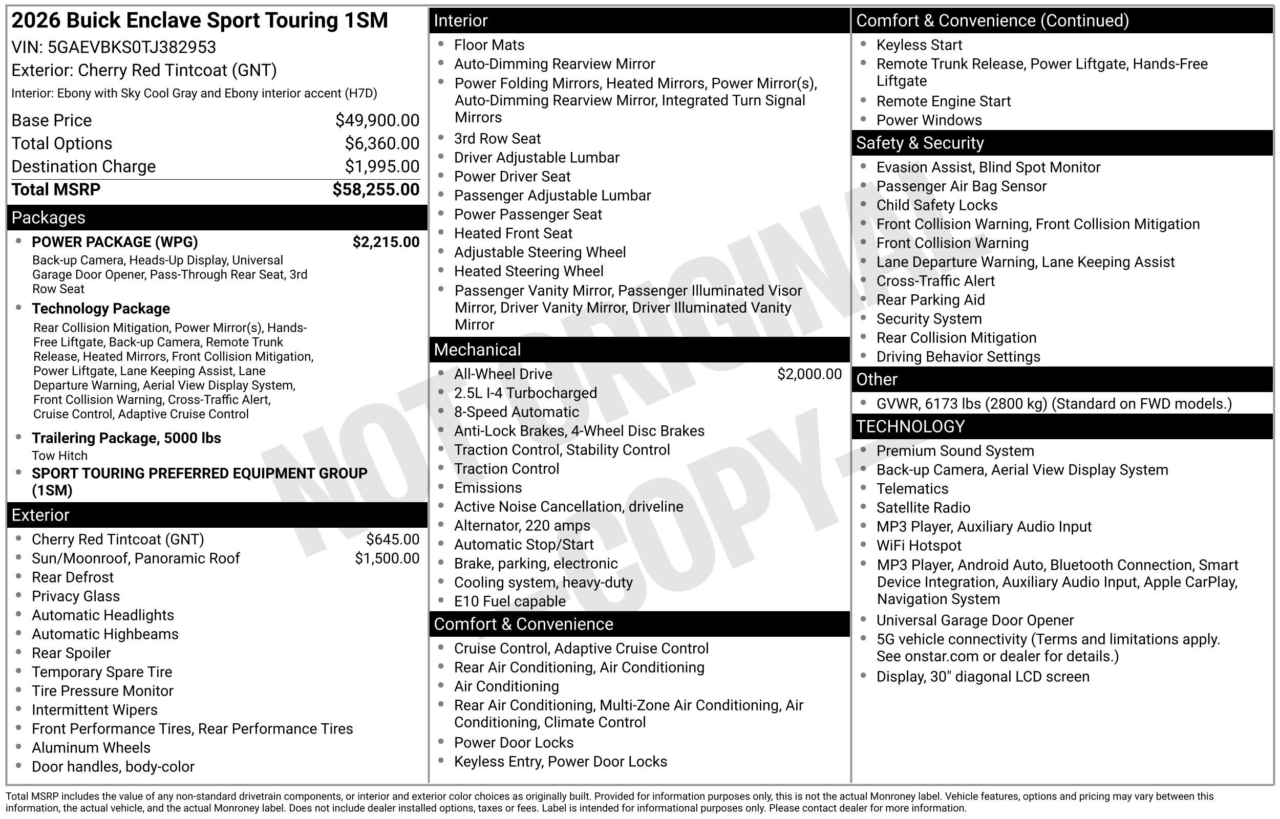 New 2026 Buick Enclave Sport Touring w/ Power Package AWD/4WD image 3