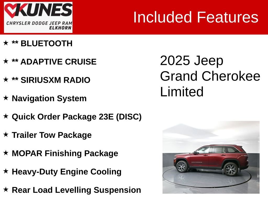 New 2025 Jeep Grand Cherokee Limited w/ Trailer Tow Package image 3