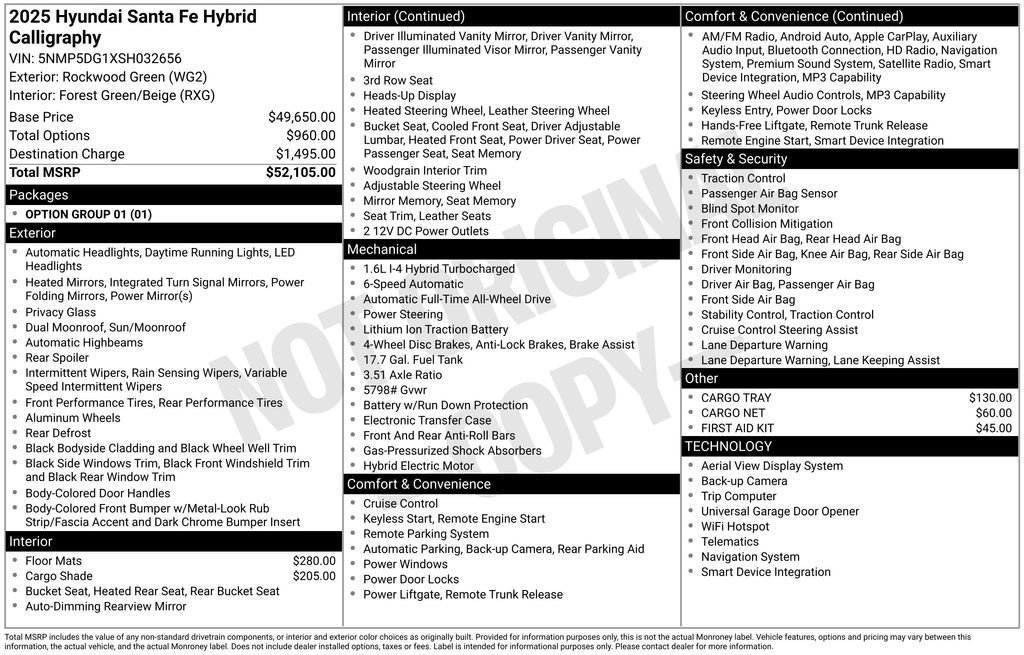 Certified 2025 Hyundai Santa Fe Calligraphy AWD/4WD image 33