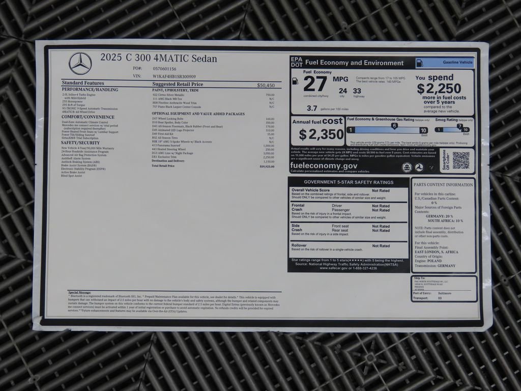 New 2025 Mercedes-Benz C 300 4MATIC Sedan image 9