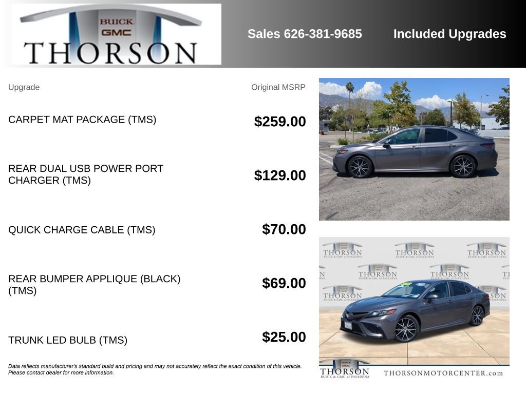 Used 2022 Toyota Camry SE w/ Carpet Mat Package (TMS) FWD image 7