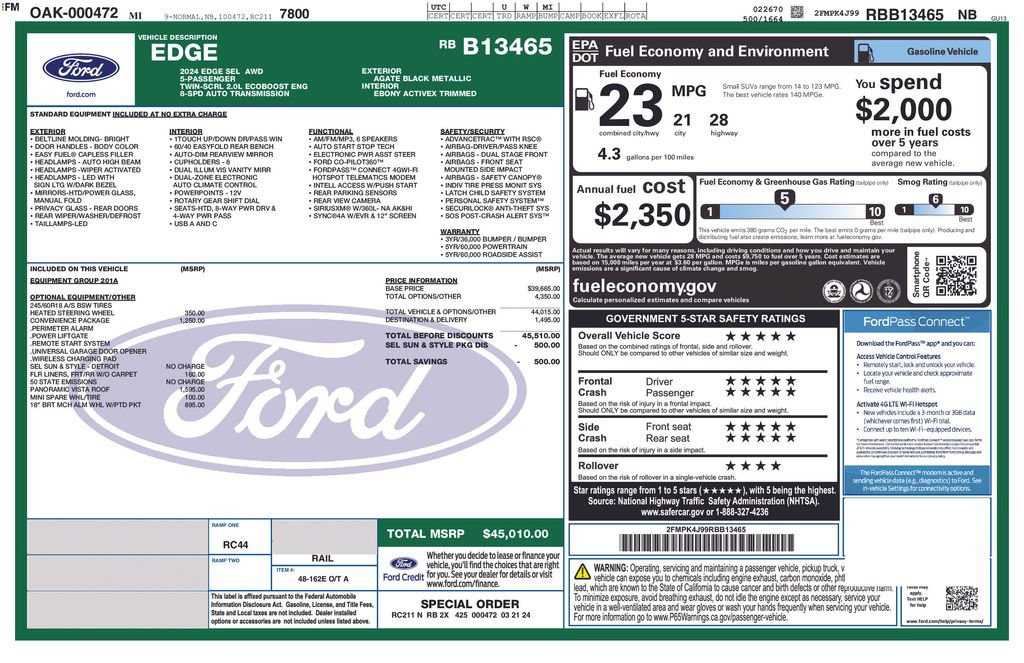 Used 2024 Ford Edge SEL w/ Convenience Package AWD/4WD image 45