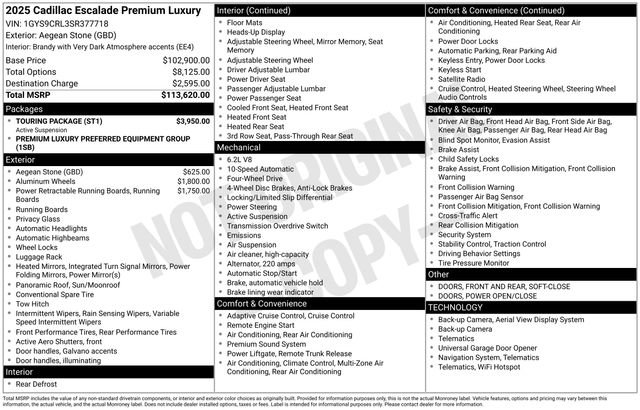 Used 2025 Cadillac Escalade Premium Luxury w/ Touring Package image 33