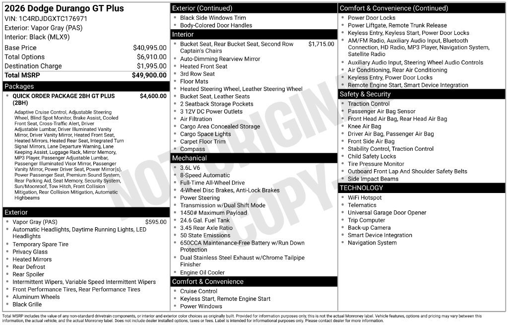 New 2026 Dodge Durango GT AWD/4WD image 3