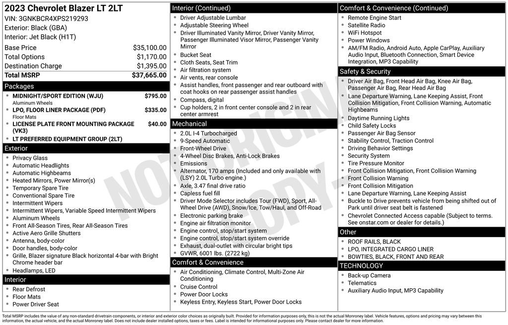 Used 2023 Chevrolet Blazer LT w/ Midnight/Sport Edition image 31