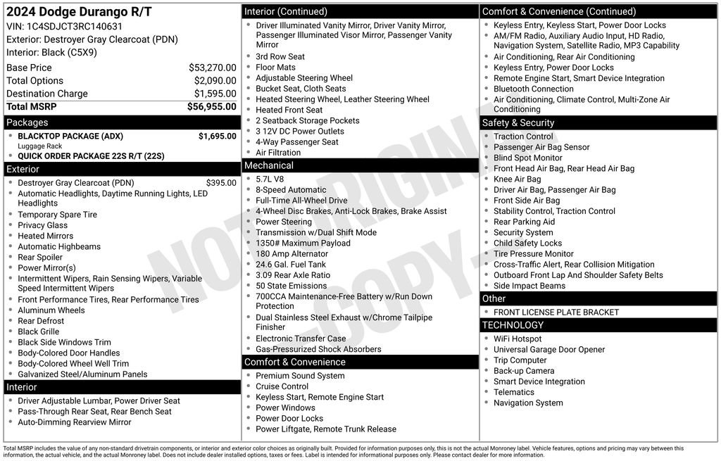 Used 2024 Dodge Durango R/T w/ Blacktop Package AWD/4WD image 12