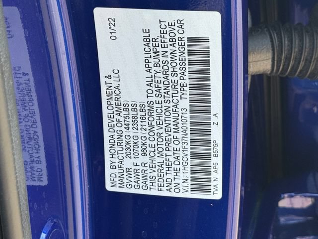 Certified 2022 Honda Accord Sport image 28