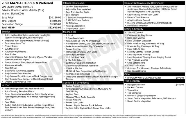 Certified 2023 MAZDA CX-5 AWD 2.5 S w/ Preferred Package image 17