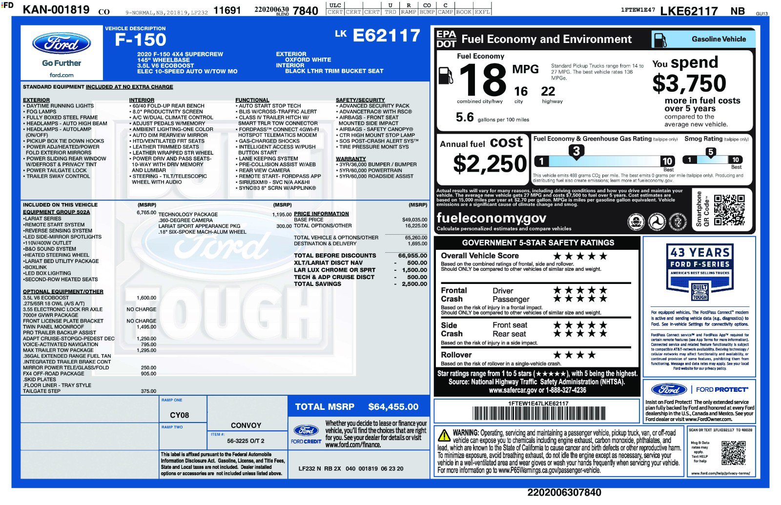 Used 2020 Ford F150 Lariat w/ Equipment Group 502A Luxury AWD/4WD image 11