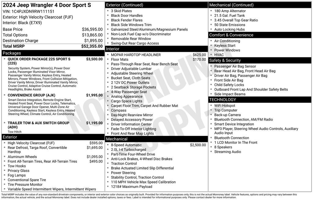 Used 2024 Jeep Wrangler Unlimited Sport AWD/4WD image 33
