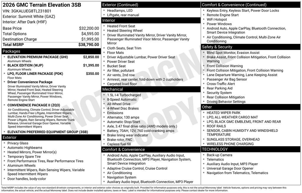 New 2026 GMC Terrain Elevation w/ Elevation Premium Package image 4