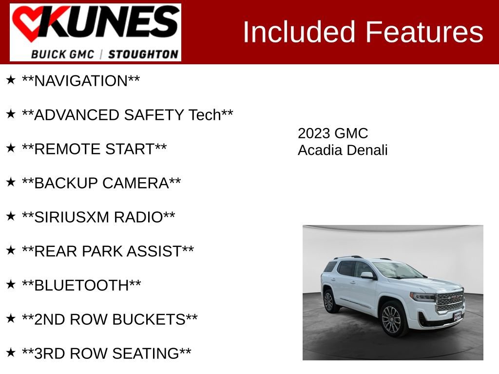 Used 2023 GMC Acadia Denali AWD/4WD image 2