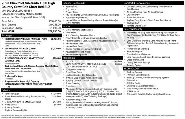 Used 2023 Chevrolet Silverado 1500 High Country w/ High Country Premium Package AWD/4WD image 17