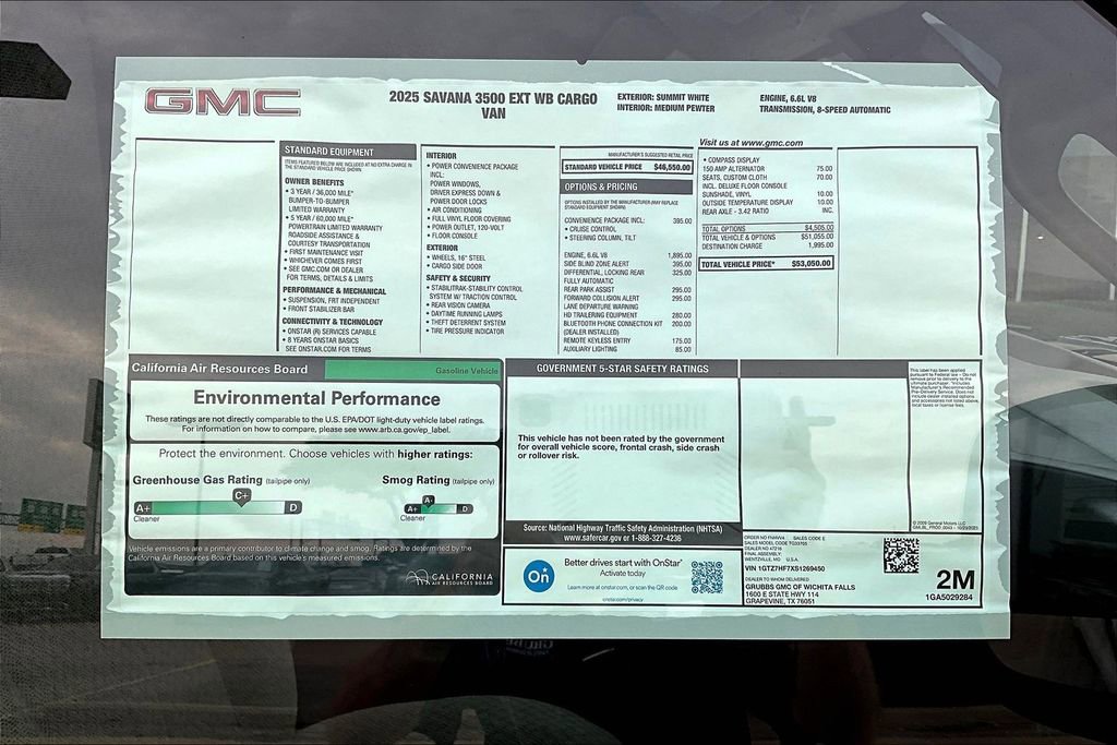 New 2025 GMC Savana 3500 Extended w/ Driver Convenience Package image 38