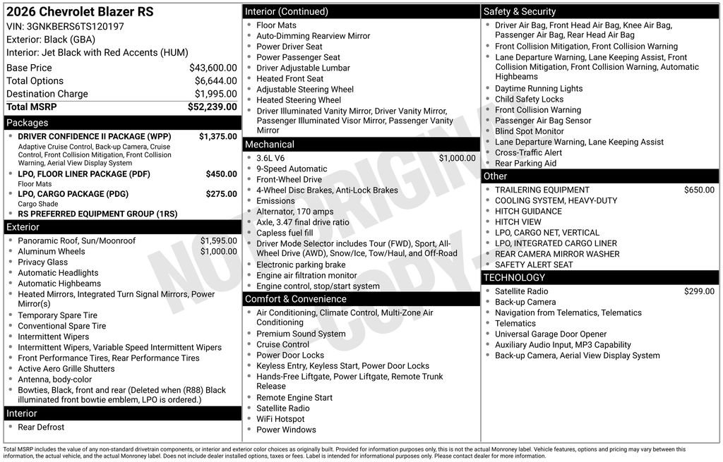 New 2026 Chevrolet Blazer RS w/ Driver Confidence II Package image 9