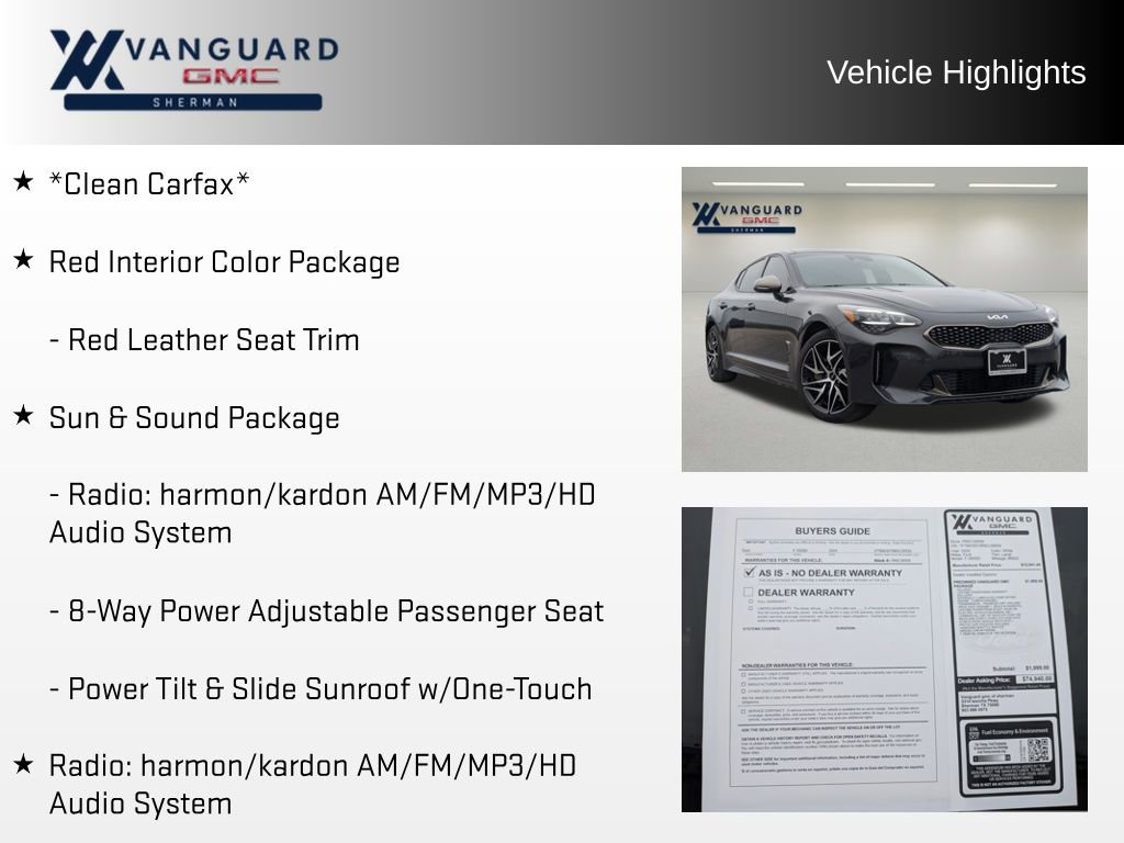 Used 2023 Kia Stinger GT-Line w/ Sun & Sound Package image 5