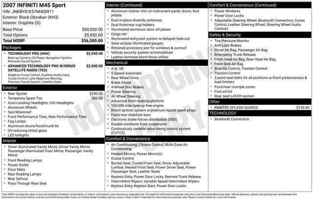 Used 2007 INFINITI M45 Sport w/ Technology Pkg image 32