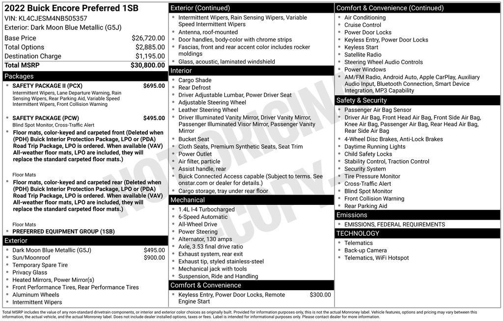 Used 2022 Buick Encore Preferred w/ Safety Package II image 6