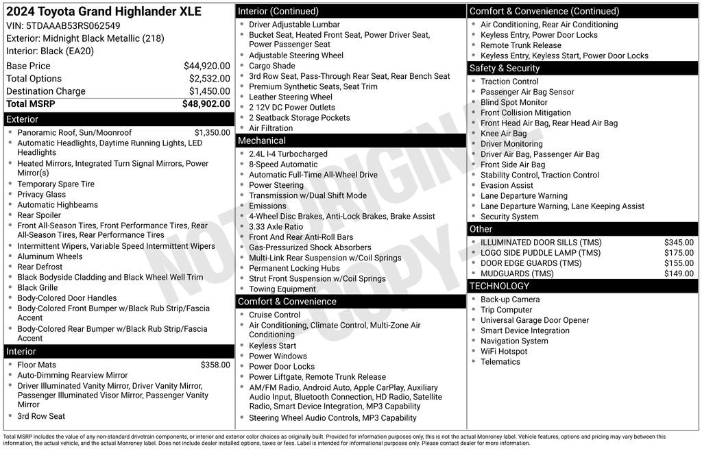Certified 2024 Toyota Grand Highlander XLE image 33