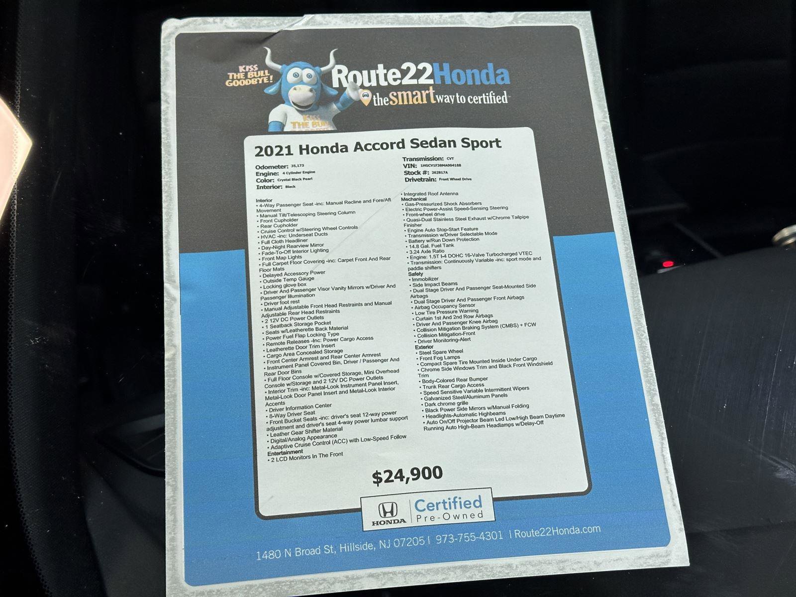 Certified 2021 Honda Accord Sport image 40
